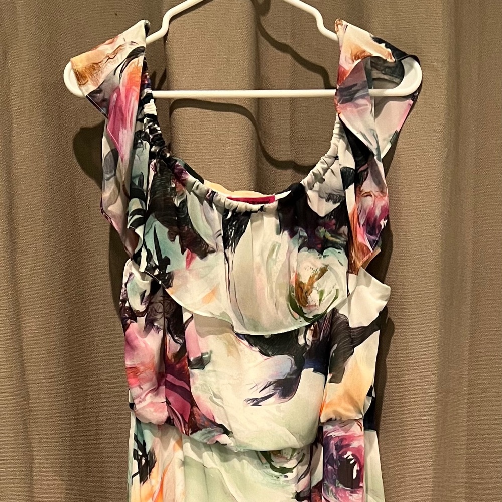 Watercolor floral maxi dress